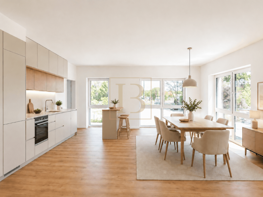 K�che und Essplatz im Licht Etagenwohnung Wrestedt