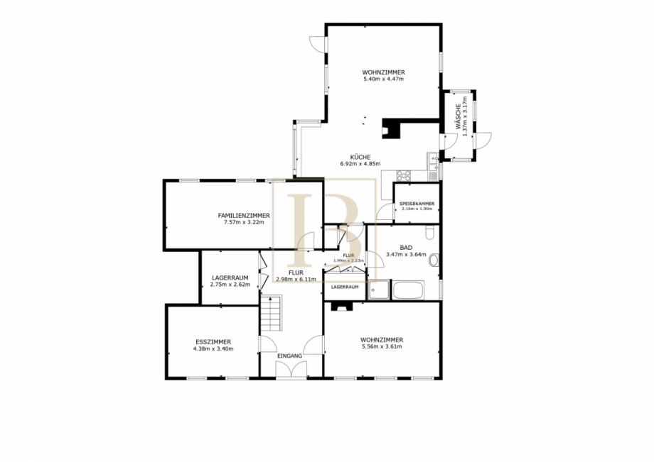 Grundriss Fachwerkaus EG Bauernhaus Wustrow (Wendland)
