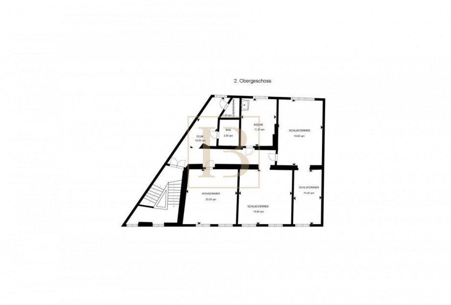 Grundriss 2. OG Mehrfamilienhaus Bernburg