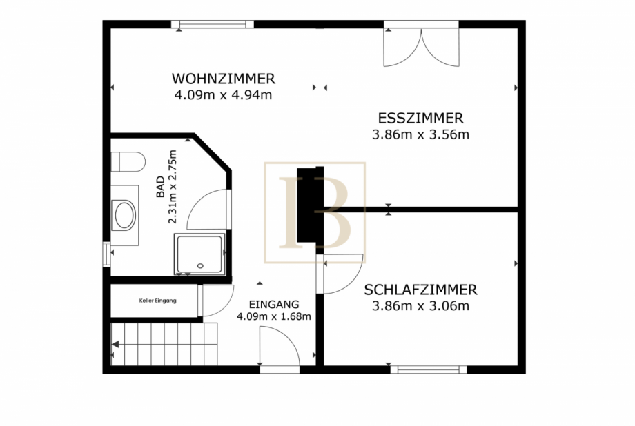 Grundriss EG Doppelhaush�lfte S�dheide